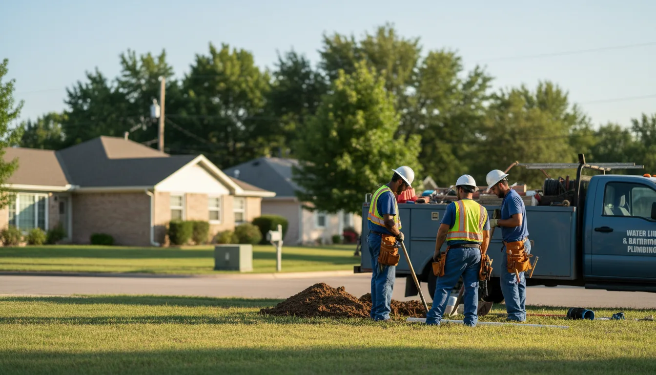 Residential water line and bathroom plumbing service in Croton, OH